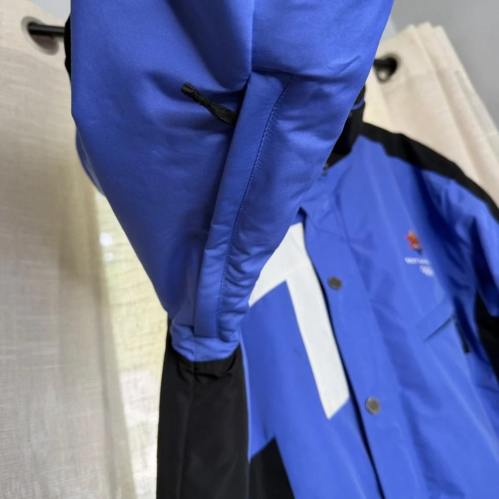 Salt Lake 2002 Winter Olympic Ski Jacket Parka Hooded Coat Vintage Blue Men's XL